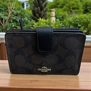 Coach Black and Gray Signature Wallet